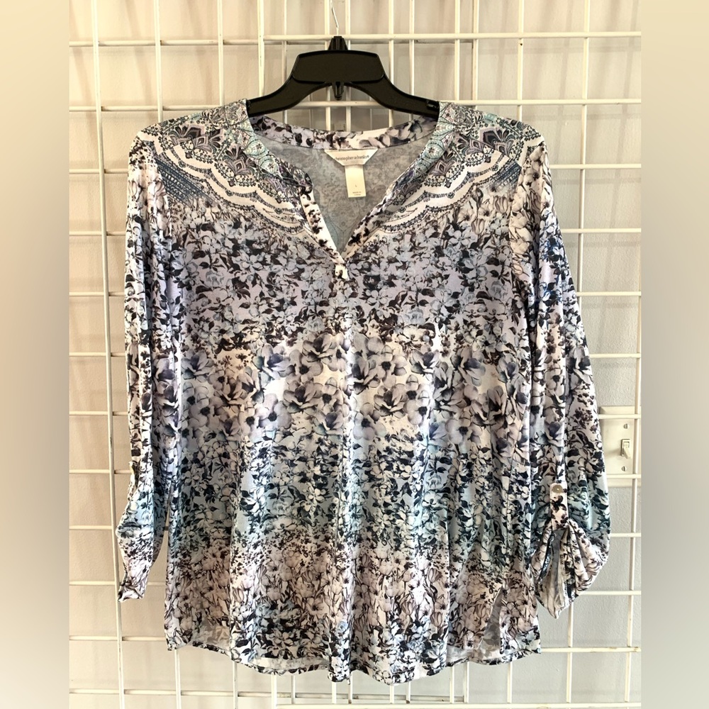 Christopher Banks top large floral long oversized